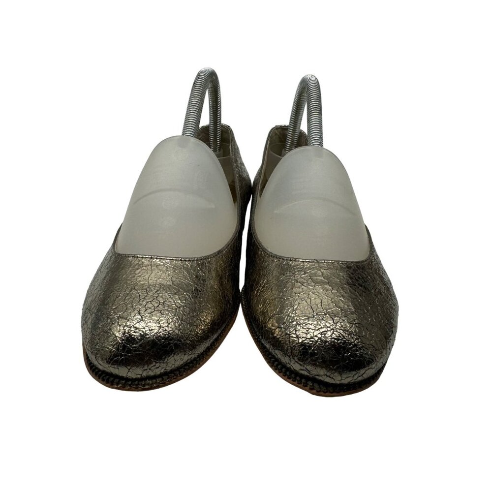 Michael Kors Bay View Gold Crinkled Metallic Round toe Ballet Flats Women' sz7.5 - Picture 3 of 11
